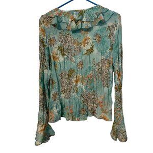 Vintage Tailor B Moss Womens Long Sleeve Ruffle Top Size M Multicolor Y2K Fairy